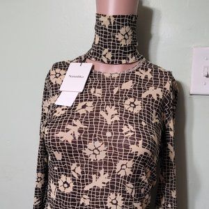 Nanushka Hanny Floral Web Mesh Jersey